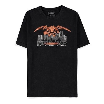 POKEMON Charizard Fired Up T-Shirt, Maschio, Grande, Nero (TS735310POK-L)