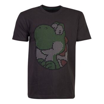 NINTENDO Super Mario Bros. Yoshi T-shirt imprimé en caoutchouc, homme, petit, noir (TS771604NTN-S) 2