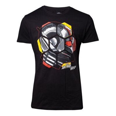 MARVEL COMICS Ant-Man and the Wasp Male Ant-Man Head Camiseta, Hombre, Mediano, Negro (TS777205ANW-M)