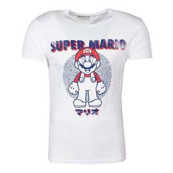 NINTENDO Super Mario Bros. Anatomy Mario T-shirt, unisexe, grand, blanc (TS783545NTN-L) 2