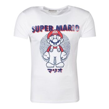 NINTENDO Super Mario Bros. Anatomy Mario T-shirt, unisexe, moyen, blanc (TS783545NTN-M) 2