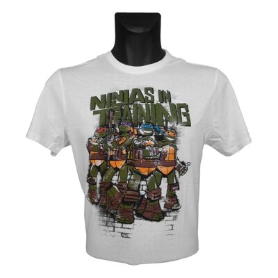 TEENAGE MUTANT NINJA TURTLES (TMNT) Camiseta Ninjas In Training, Niño, 164/170, Años 12 a 14, Blanco (TSY00058TNT-164)