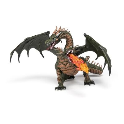 PAPO Fantasy World Two Headed Dragon Toy Figure, Trois ans ou plus, Multicolore (36019)