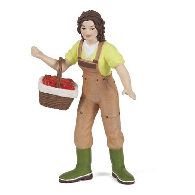 PAPO Farmyard Friends Woman Farmer with Basket Figura de juguete, 3 años o más, multicolor (39219)