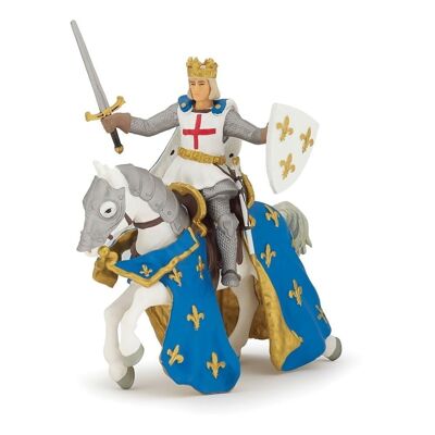 PAPO Fantasy World Saint Louis y su caballo Figura de juguete, tres años o más, multicolor (39841)