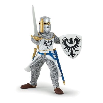 PAPO Fantasy World Weißer Ritter mit Schwert Spielfigur, ab 3 Jahren, Mehrfarbig (39946)