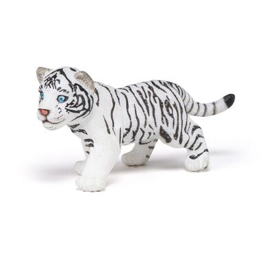 PAPO Wild Animal Kingdom White Tiger Cub Toy Figure, tre anni o più, nero/bianco (50048)