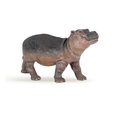 PAPO Wild Animal Kingdom Hippopotamus Calf Toy Figure, 10 Months or Above, Grey (50052)