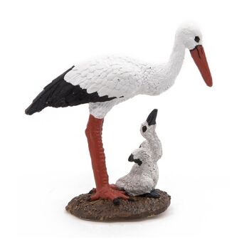 PAPO Wild Animal Kingdom Figurine de cigogne et bébé cigogne, trois ans ou plus, blanc/noir (50159) 2