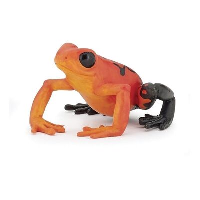 PAPO Wild Animal Kingdom Figura de juguete de rana ecuatorial roja, 3 años o más, naranja/negro (50193)