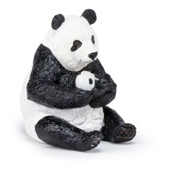 PAPO Wild Animal Kingdom Figurine Panda assis et bébé, trois ans ou plus, Blanc/noir (50196) 3