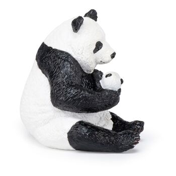 PAPO Wild Animal Kingdom Figurine Panda assis et bébé, trois ans ou plus, Blanc/noir (50196) 4
