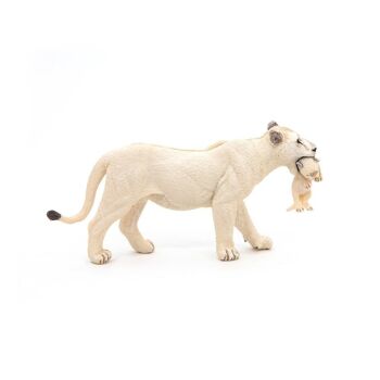 PAPO Wild Animal Kingdom White Lionne avec Cub Toy Figure, 3 ans ou plus, Blanc (50203) 2