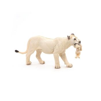 PAPO Wild Animal Kingdom White Lionne avec Cub Toy Figure, 3 ans ou plus, Blanc (50203) 3
