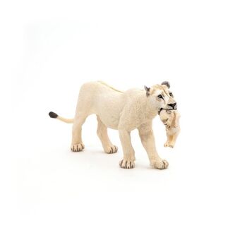 PAPO Wild Animal Kingdom White Lionne avec Cub Toy Figure, 3 ans ou plus, Blanc (50203) 4