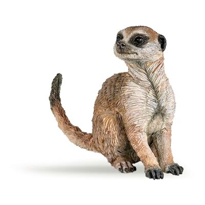 PAPO Wild Animal Kingdom Seduto Meerkat Toy Figure, 3 anni o più, Marrone (50207)