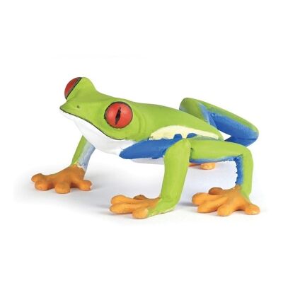 PAPO Wild Animal Kingdom Figura de juguete de rana arborícola de ojos rojos, 3 años o más, multicolor (50210)