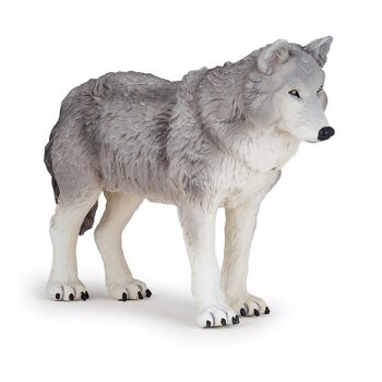 PAPO Grandes figurines Grande figurine de loup, trois ans ou plus, gris (50211) 1