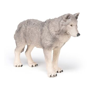 PAPO Grandes figurines Grande figurine de loup, trois ans ou plus, gris (50211) 5
