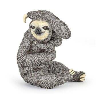 PAPO Wild Animal Kingdom Sloth Toy Figure, 3 ans ou plus, gris (50214) 1