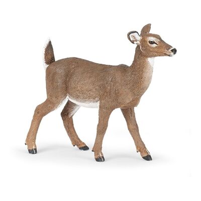 PAPO Wild Animal Kingdom Figura giocattolo daina dalla coda bianca, 3 anni o più, marrone (50218)