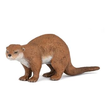 PAPO Wild Animal Kingdom Otter Toy Figure, 3 ans ou plus, marron/blanc (50233)