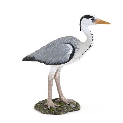 PAPO Wild Animal Kingdom Grey Heron Figura de juguete, 3 años o más, gris (50274)