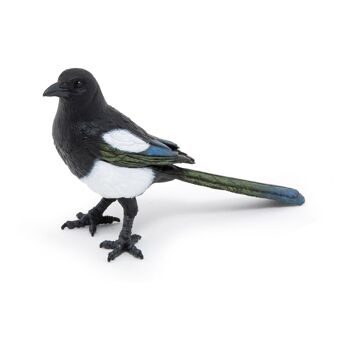 PAPO Wild Animal Kingdom Magpie Toy Figure, 3 ans ou plus, Noir/Blanc (50286)