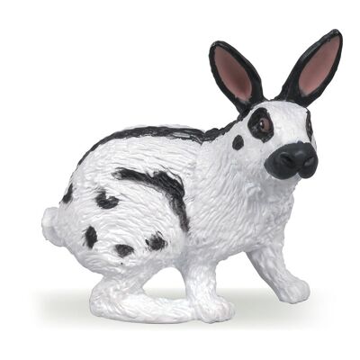 PAPO Farmyard Friends English Spot Papillon Rabbit Figura de juguete, tres años o más, negro/blanco (51025)