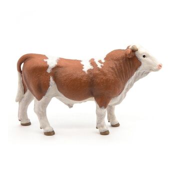 PAPO Farmyard Friends Simmental Bull Toy Figure, 3 ans ou plus, Marron/Blanc (51142) 2