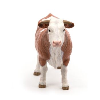 PAPO Farmyard Friends Simmental Bull Toy Figure, 3 ans ou plus, Marron/Blanc (51142) 4