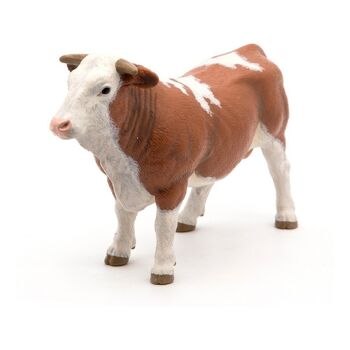 PAPO Farmyard Friends Simmental Bull Toy Figure, 3 ans ou plus, Marron/Blanc (51142) 5
