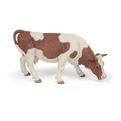 PAPO Farmyard Friends, Spielfigur, grasende Simmentaler Kuh, ab 10 Monaten, braun/weiß (51147)