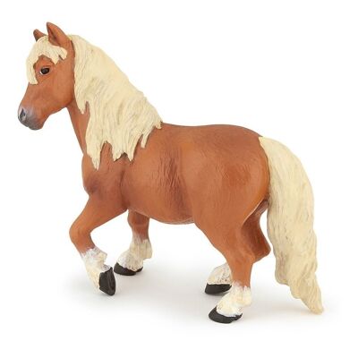 PAPO Horses and Ponies Shetland Pony Figura de juguete, 3 años o más, marrón/blanco (51518)
