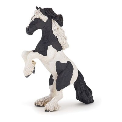 PAPO Horses and Ponies Reared Up Cob Figura de juguete, 3 años o más, negro/blanco (51549)
