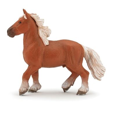 PAPO Horses and Ponies Comtois-Pferd, Spielfigur, ab 3 Jahren, braun/weiß (51555)
