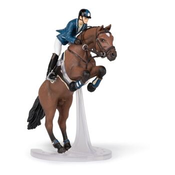 PAPO Horses and Poneys Jumping Horse and Horseman Toy Figure, 3 ans ou plus, Multicolore (51562) 4