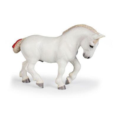 PAPO Horses and Ponies White Percheron Toy Figure, 3 anni o più, bianco (51567)