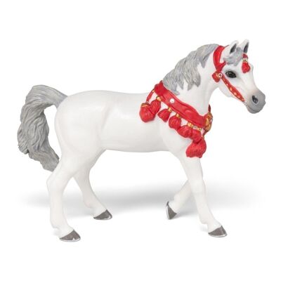 PAPO Horses and Ponies, weißes arabisches Pferd im Paradekleid, Spielfigur, ab 3 Jahren, weiß (51568)
