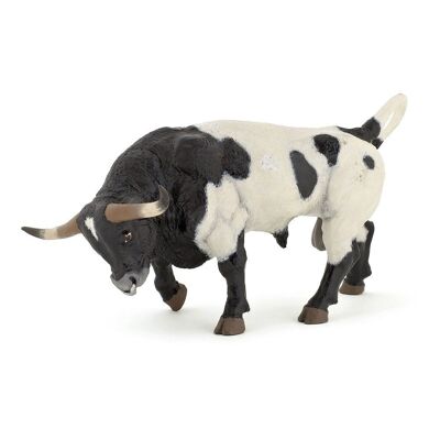 PAPO Farmyard Friends Texan Bull Figura de juguete, 3 años o más, negro/blanco (54007)