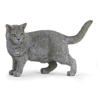 PAPO Dog and Cat Companions Chartreux Toy Figure, Trois ans ou plus, Gris (54040)