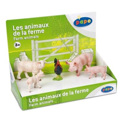 PAPO Farmyard Friends Farm Animals 1 con caja expositora de 5 figuras, 3 años o más, multicolor (80300)