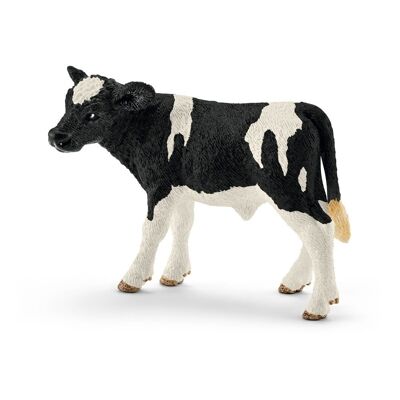 SCHLEICH Farm World Figura de juguete de ternero Holstein, negro/blanco, de 3 a 8 años (13798)