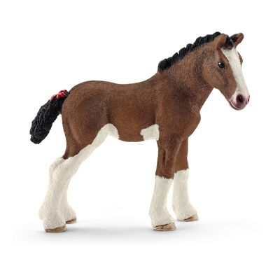 SCHLEICH Farm World Clydesdale puledro giocattolo, marrone/bianco, da 3 a 8 anni (13810)