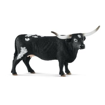 SCHLEICH Farm World Texas Longhorn Vache Jouet, Noir/Blanc, 3 à 8 Ans (13865)