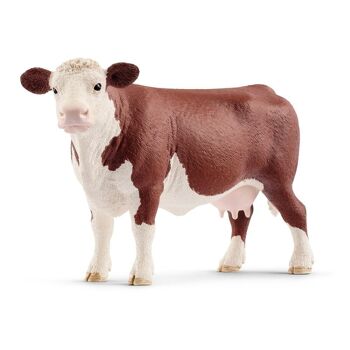 SCHLEICH Farm World Hereford Vache Jouet, Marron/Blanc, 3 à 8 Ans (13867)
