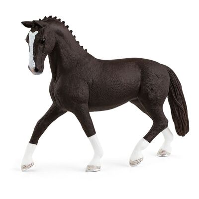SCHLEICH Horse Club Hannoverian Mare Toy Figure, 5 à 12 ans, Noir/Blanc (13927)