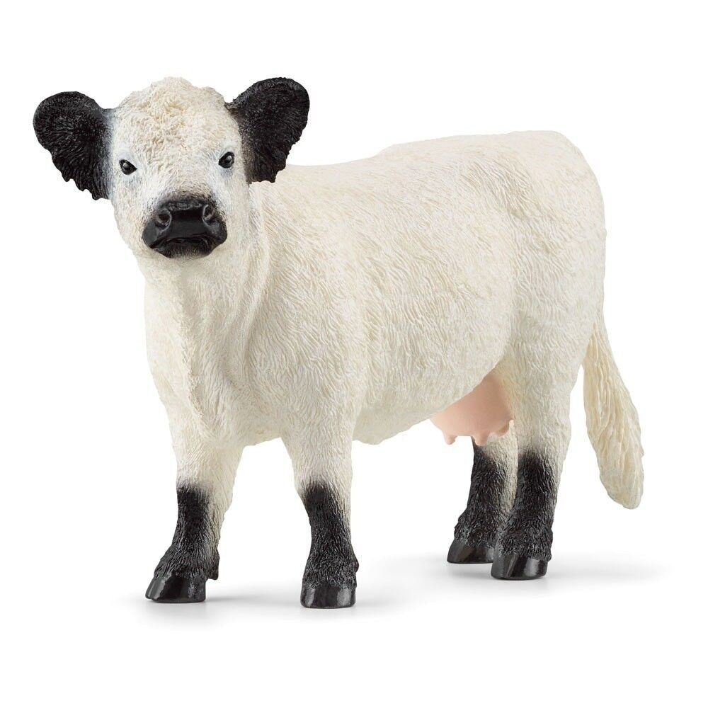 SCHLEICH Farm World Galloway Mucca Figura Giocattolo, da 3 a 8 Anni, Bianco/Nero (13960)