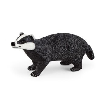 SCHLEICH Wild Life Badger Toy Figure, 3 à 8 ans, Noir/Blanc (14842)