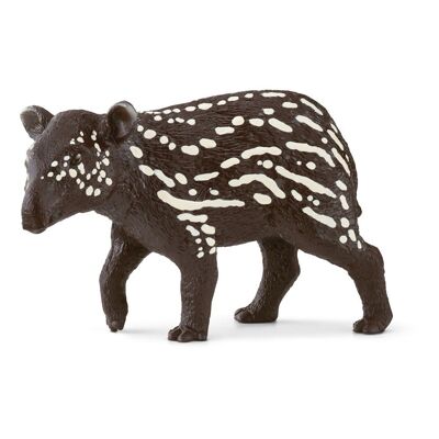 SCHLEICH Wild Life Tapir Baby Spielfigur, 3 bis 8 Jahre, Braun/Weiß (14851)